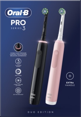 Oral-B Brush Pro 3 3900 Black & Pink (Duo Pack)