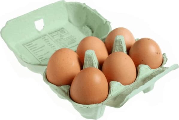6 Egg í bakka
