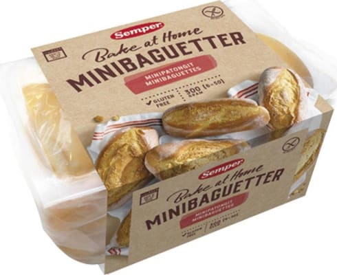 Glútenlausar minibagettur 300 gr, 6 stk/ks