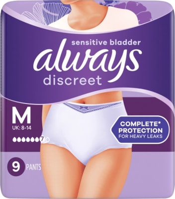 Always Discreet nærbuxur háar medium 6 dropa 9stk