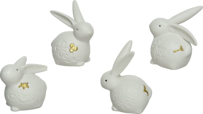 Postulín stytta Bunny 4-teg 10cm (36)