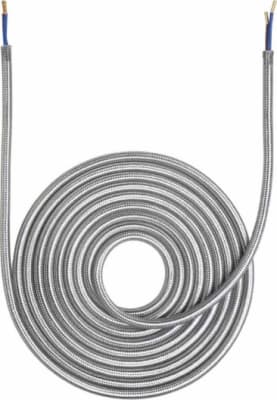 /Lampasnúra textíl silfur 3 mtr