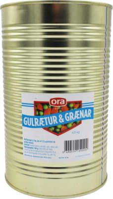 $Ora Gulrætur og grænar baunir 4,5kg/stk (4stk/ks)