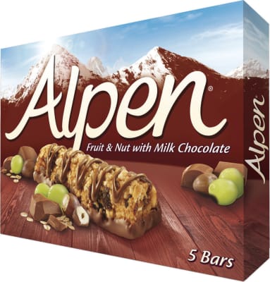 Alpen fruit and nut with milk chocolate
