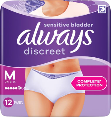 Always Discreet nærbuxur lágar medium 5 dropa 12stk