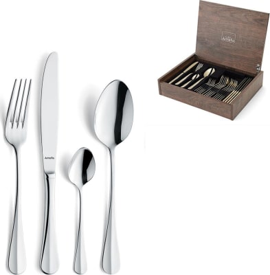 Amefa Hnífapör 24stk stál Baguette í viðar kassa