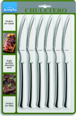 Amefa Steikarhnífar Chuletero 6stk á spjaldi