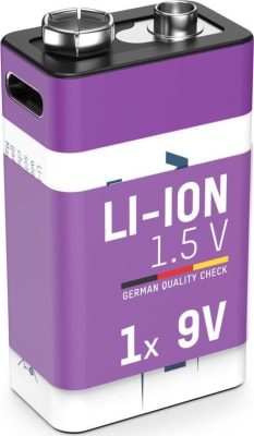Ansmann 9V Lithium hleðslurafhlaða með hleðslusnúru