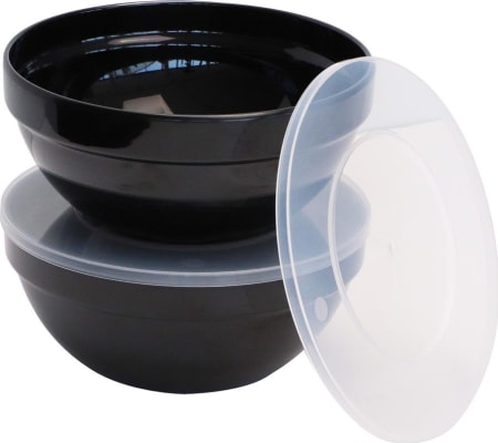 APS Skálar 2stk með lokum melamin black