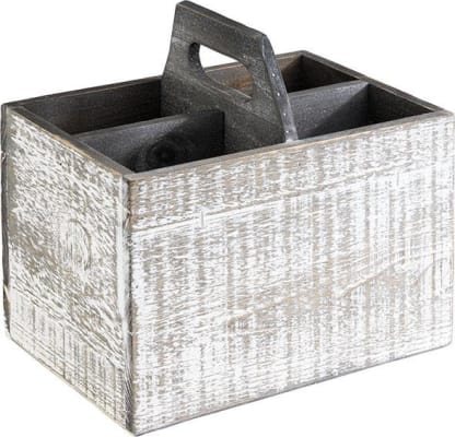 APS Viðarbox með 4 hólfum 22 x 15,5cm vintage white
