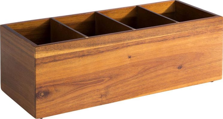 APS Viðarkassi woody 36 x 14cm 4 hólf brown