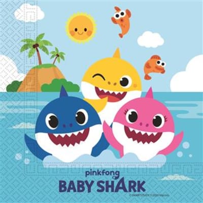 Baby shark servíettur 33×33 20 stk (30)