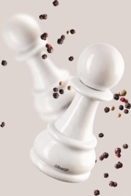 Bisetti Chess salt eða piparkvörn Peð hvít – 16 cm