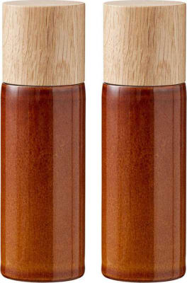 Bitz Salt og pipar kvörn 2stk sett 16,7cm gulbrúnar