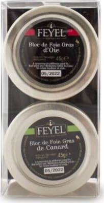 Block of duck and goose foie gras jar 2x45g