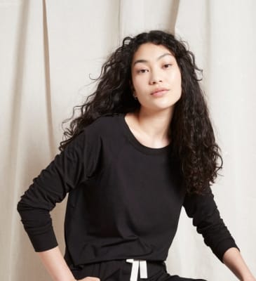 Boody Goodnight Raglan Sleep Top Black M