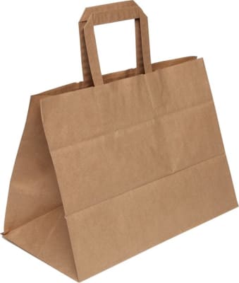 Bréfpokar brúnir m/haldi 35x17x24 lágir 200stk