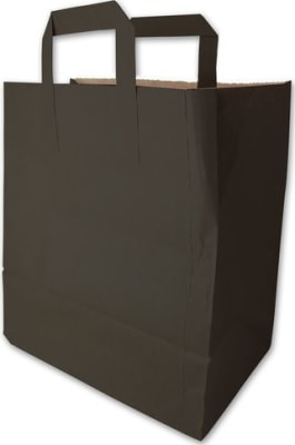 Bréfpoki svartur m/handfangi 20x10x28cm 250 stk/ks