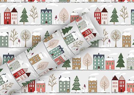 Braun Company Gjafapappír 2m x 70cm Christmas Town