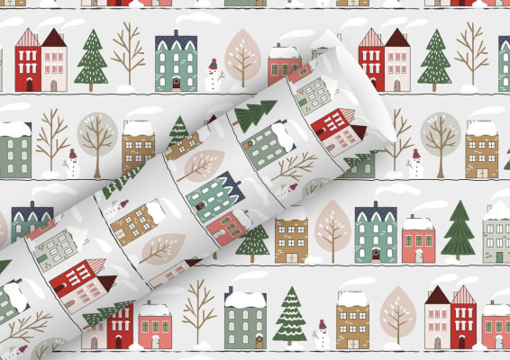 Braun Company Gjafapappír 2m x 70cm Christmas town