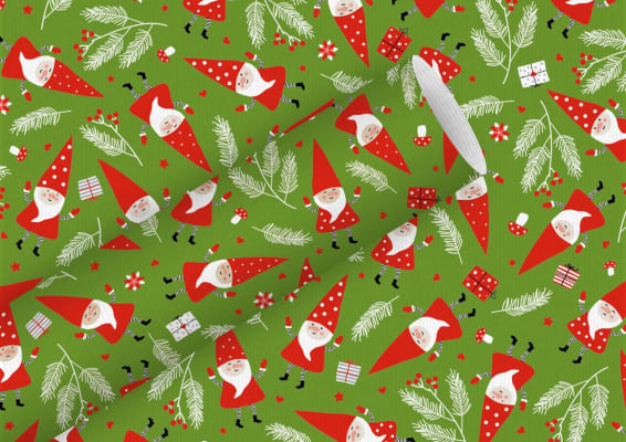 Braun Company Gjafapappír 2m x 70cm Gnomes green