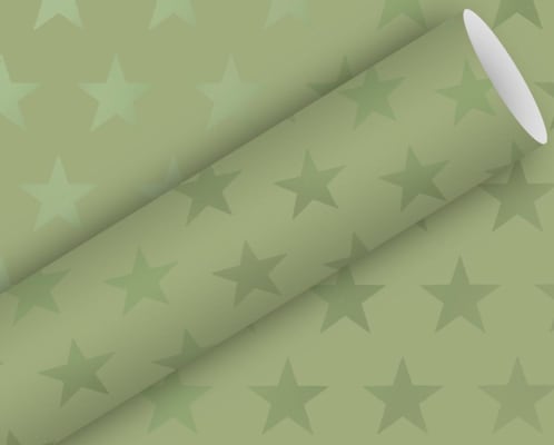 Braun Company Gjafapappír 2m x 70cm Green stars