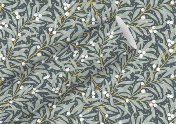Braun Company Gjafapappír 2m x 70cm Leaves indigo
