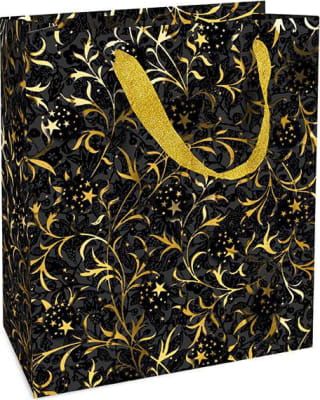 Braun Company Gjafapoki 18x21x8cm golden ornament black