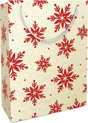 Braun Company Gjafapoki 20x28x10cm ByNature Snowflakes red