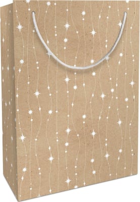 Braun Company Gjafapoki 23x33x11cm ByNature White stars nature