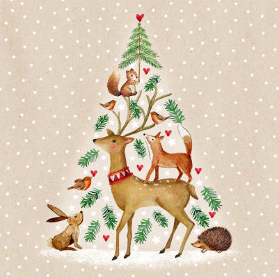 Braun Company Servíettur 3laga 20stk 33x33cm Animal Tree