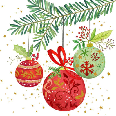 Braun Company Servíettur 3laga 20stk 33x33cm Christmas balls