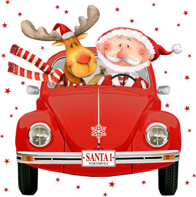 Braun Company Servíettur 3laga 20stk 33x33cm Santas red car