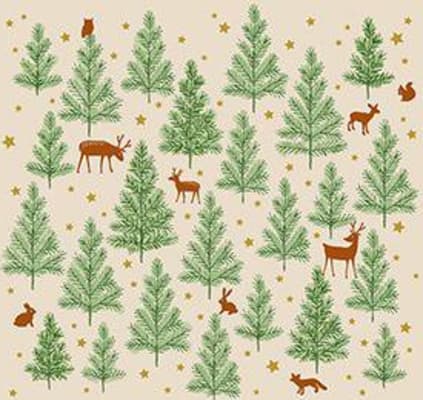 Braun Company Servíettur 3laga 20stk 33x33cm Tiny Forest