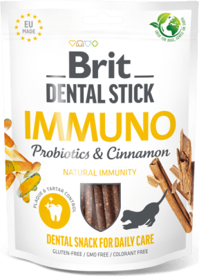 Brit Dental Stick Immuno w/ Probiotics & Cinnamon 7 pcs