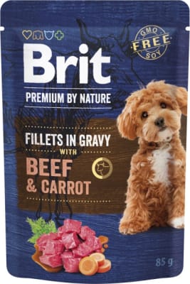 Brit PBN Dog Fillets in Gravy with Beef & Carrot 85g