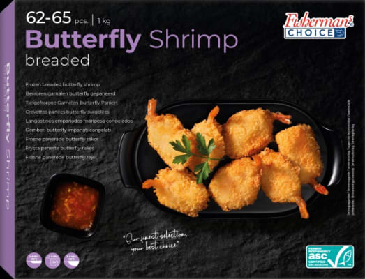 Butterfly rækjur í raspi 62-65stk 1kg