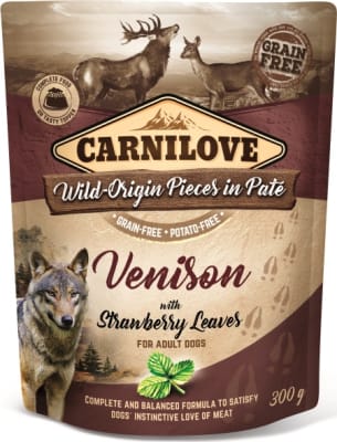 Carnilove Dog Pouch Paté Venison with Strawberry Leaves 300
