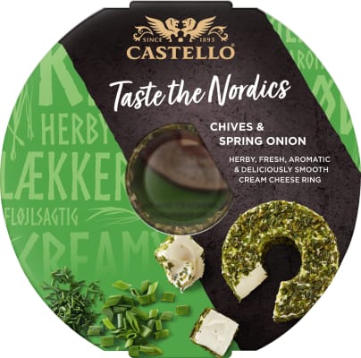 Castello Rjómaostur Taste Nordics Graslaukur og Vorlaukur 10x125g