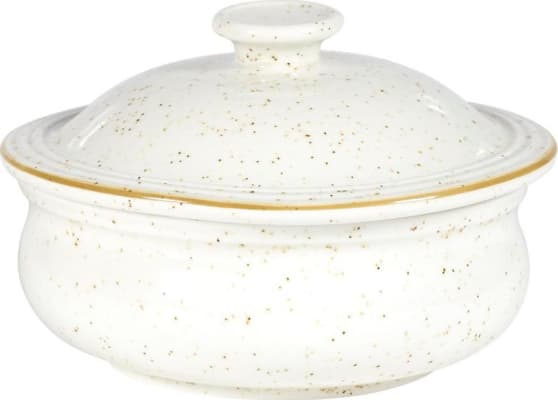 Churchill Skál með loki 14cm Stonecast barley white