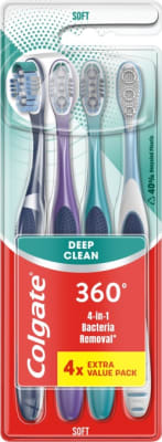 Colgate 360 Deep Clean Tandbørste soft 4-pak