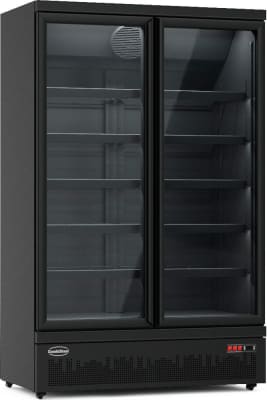 CombiSteel Kælir 125cm 2 glerhurðar svartur