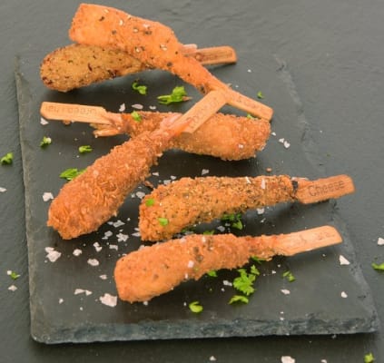 Crispy kryddaðar rækjur á spjótum 25stk 500g