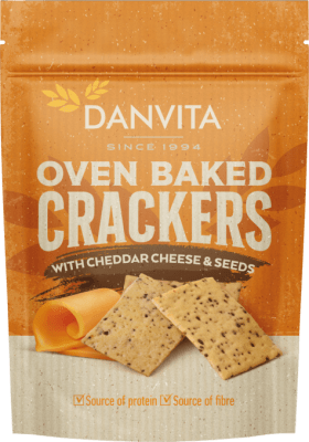 Crackers with CHEDDAR CHEESE & SEEDS, 100g