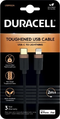 PSA Duracell Hleðslusnúra USB-C í lightning 2M