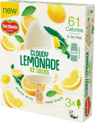 Del Monte Lemonade Iced Smootie Lolly 75ml 3x8