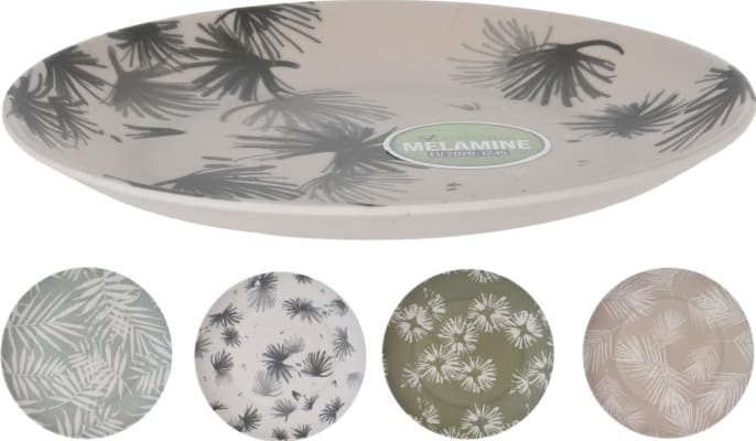 Diskur melamin ö20cm 4mism blómamynstur 1stk