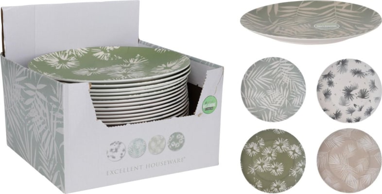 Diskur melamin ö25cm 4mism blómamynstur 1stk