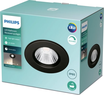 Dive innfelldur 5.5W IP65 Svartur