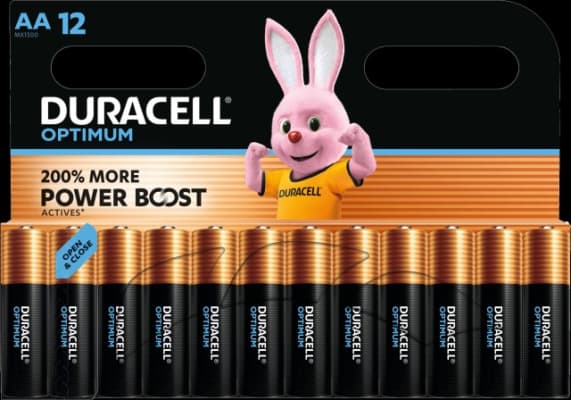 Duracell Optimum Power Boost 200%  AA rafhlöður 12stk